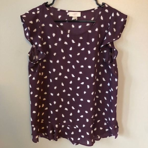 LOFT Tops - Purple Short Sleeve Loft Blouse